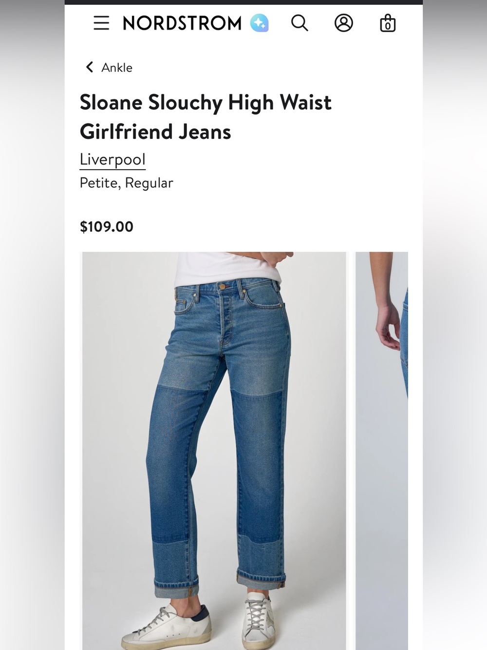 Liverpool Two-Tone Blue Girlfriend Jeans